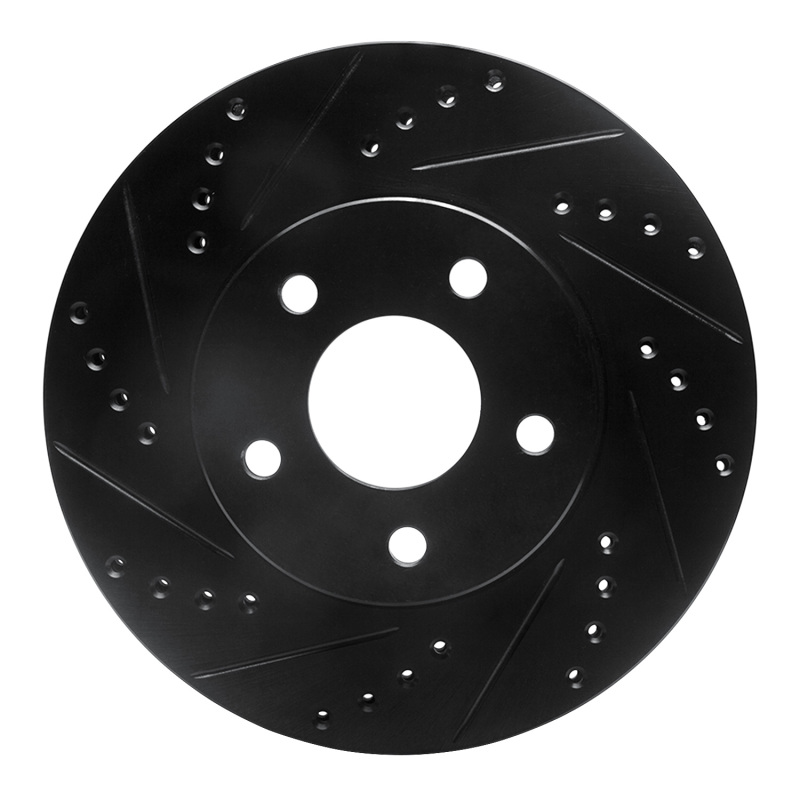 Picture of R1 07-10 Chevrolet Cobalt Front Left Drilled & Slotted Black Brake Rotor