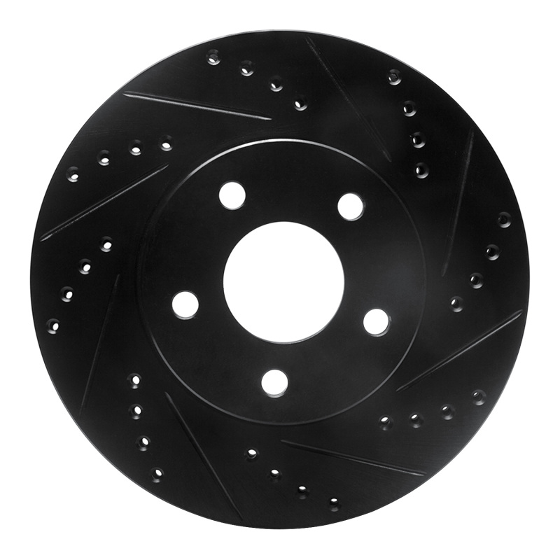 Picture of R1 07-10 Chevrolet Cobalt Front Right Drilled & Slotted Black Brake Rotor