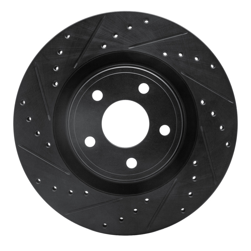 Picture of R1 07-10 Chevrolet Cobalt Front Left Drilled & Slotted Black Brake Rotor