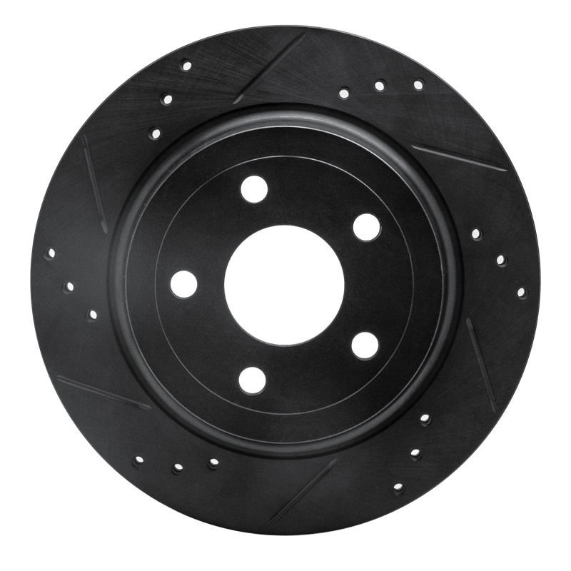 Picture of R1 08-10 Chevrolet Cobalt Rear Left Drilled & Slotted Black Brake Rotor
