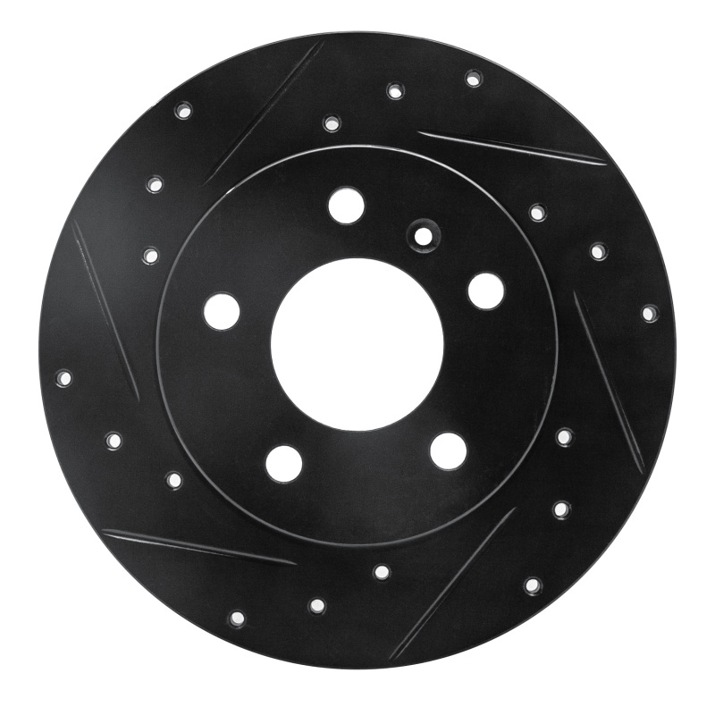 Picture of R1 04-16 Buick Allure Rear Left Drilled & Slotted Black Brake Rotor