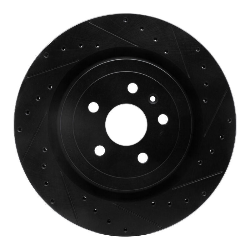 Picture of R1 09-24 Cadillac CTS Rear Right Drilled & Slotted Black Brake Rotor