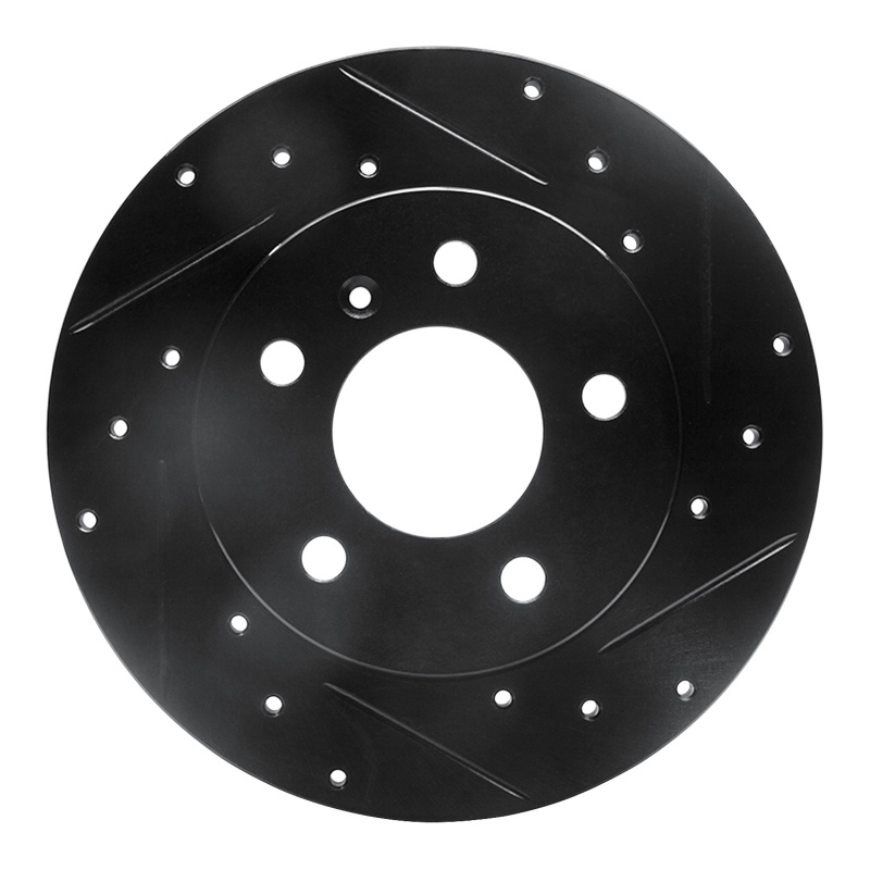 Picture of R1 04-16 Buick Allure Rear Right Drilled & Slotted Black Brake Rotor