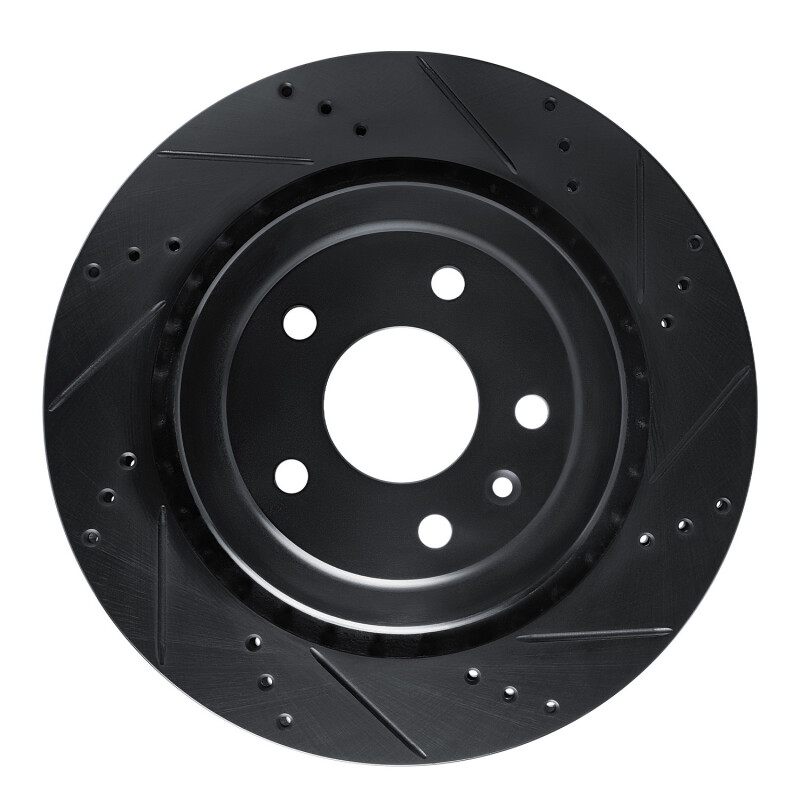 Picture of R1 14-19 Chevrolet Corvette Rear Right Drilled & Slotted Black Brake Rotor