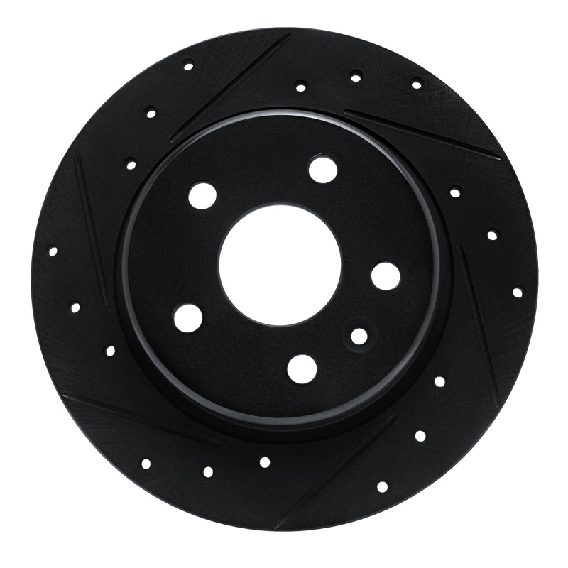 Picture of R1 16-23 Chevrolet Bolt EV Rear Left Drilled & Slotted Black Brake Rotor
