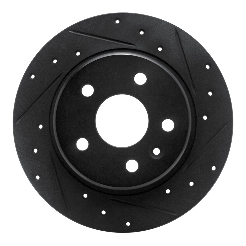 Picture of R1 16-23 Chevrolet Cruze Rear Right Drilled & Slotted Black Brake Rotor