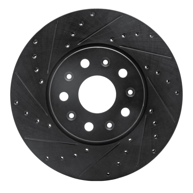 Picture of R1 16-25 Cadillac CT5 Front Left Drilled & Slotted Black Brake Rotor