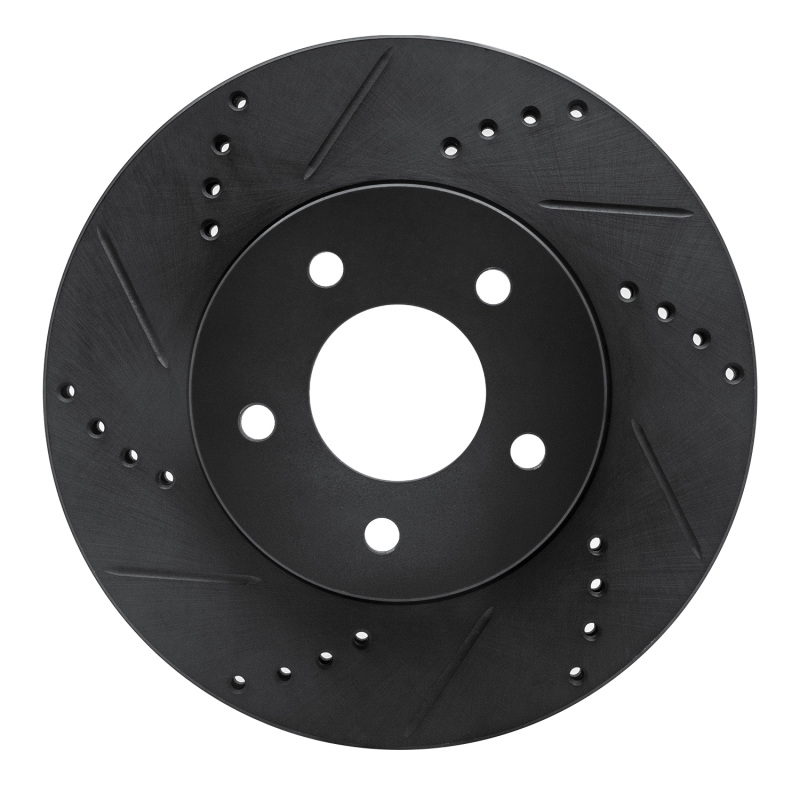 Picture of R1 02-07 Chevrolet Equinox Front Left Drilled & Slotted Black Brake Rotor