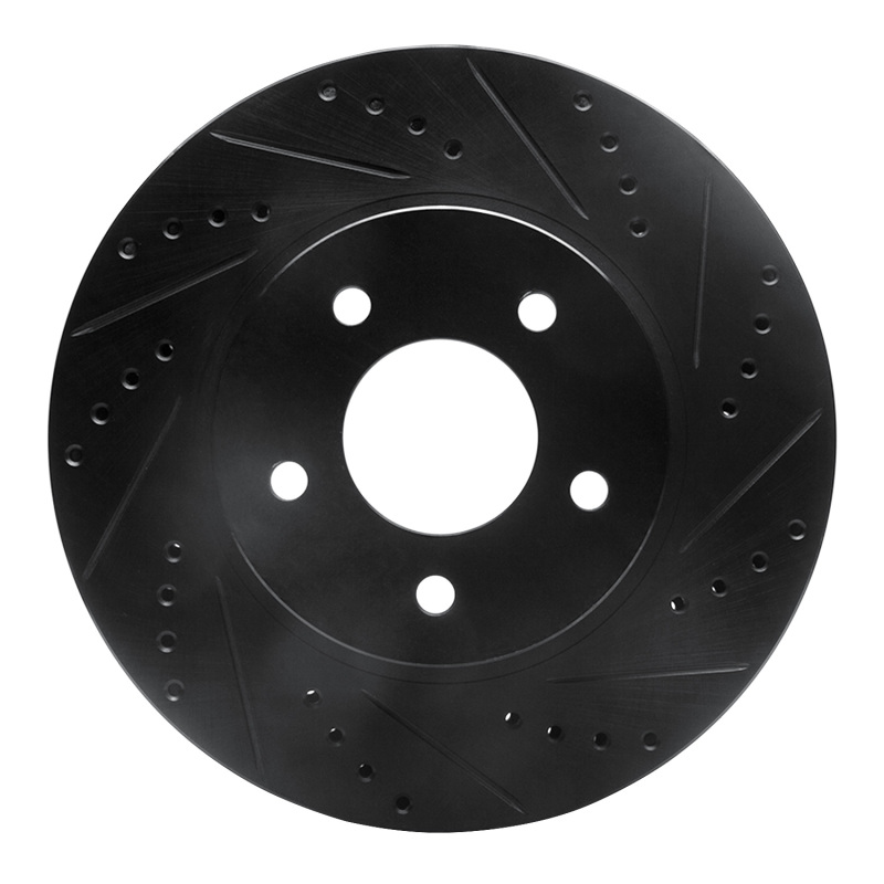 Picture of R1 02-07 Chevrolet Equinox Front Right Drilled & Slotted Black Brake Rotor