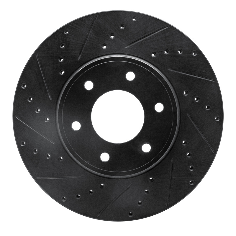 Picture of R1 06-09 Chevrolet Trailblazer Front Left Drilled & Slotted Black Brake Rotor