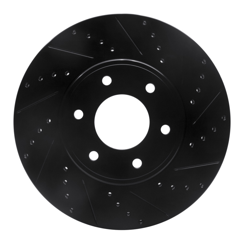 Picture of R1 06-09 Chevrolet Trailblazer Front Right Drilled & Slotted Black Brake Rotor