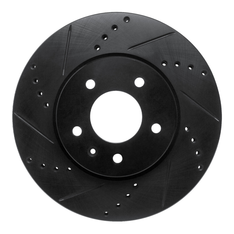 Picture of R1 07-15 Chevrolet Captiva Front Left Drilled & Slotted Black Brake Rotor