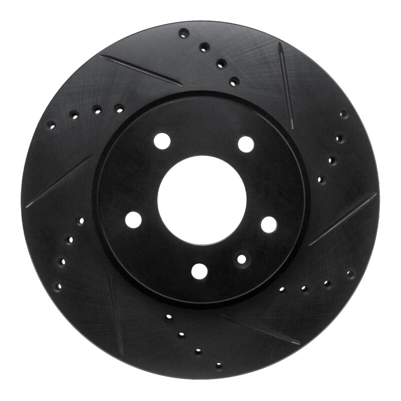 Picture of R1 07-15 Chevrolet Equinox Front Right Drilled & Slotted Black Brake Rotor