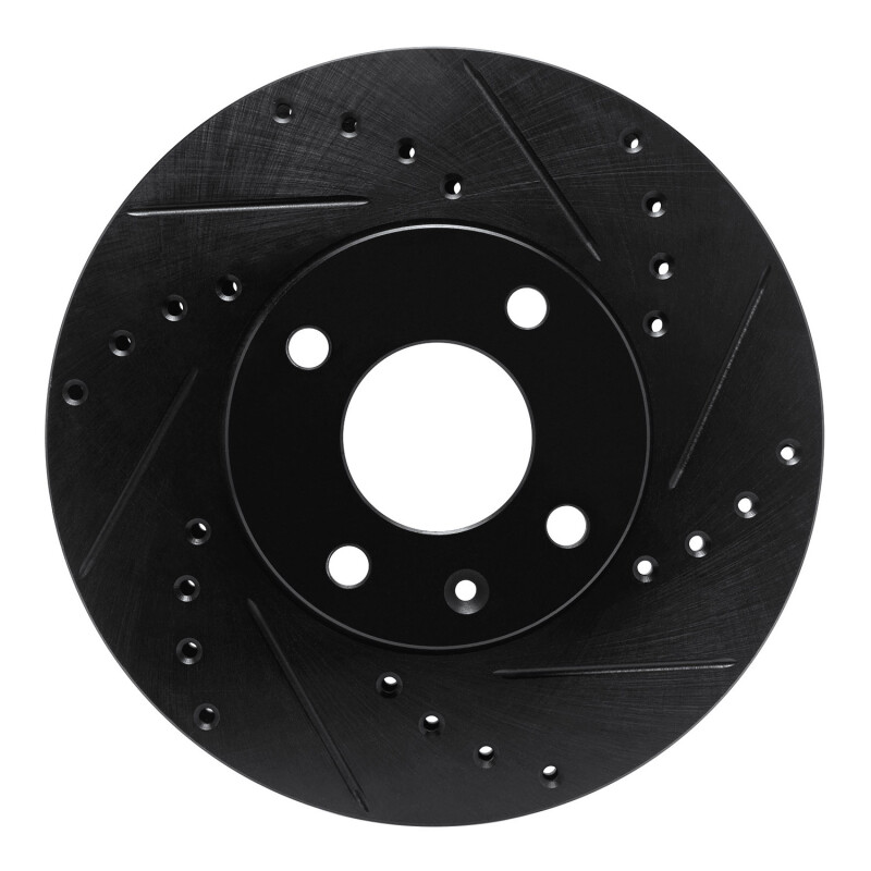 Picture of R1 16-22 Chevrolet SPARK (USA/Canada) Front Right Drilled & Slotted Black Brake Rotor