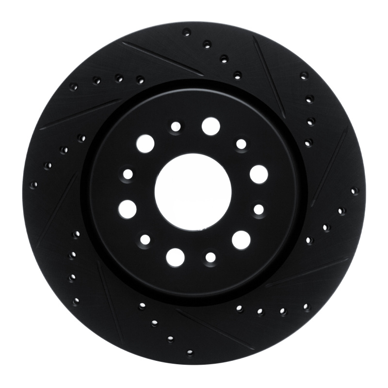 Picture of R1 17-25 Buick Enclave Rear Right Drilled & Slotted Black Brake Rotor