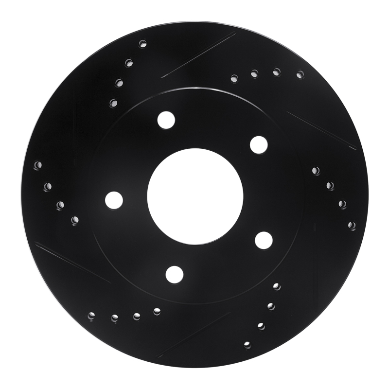Picture of R1 79-98 Buick Riviera Front/Rear Left Drilled & Slotted Black Brake Rotor