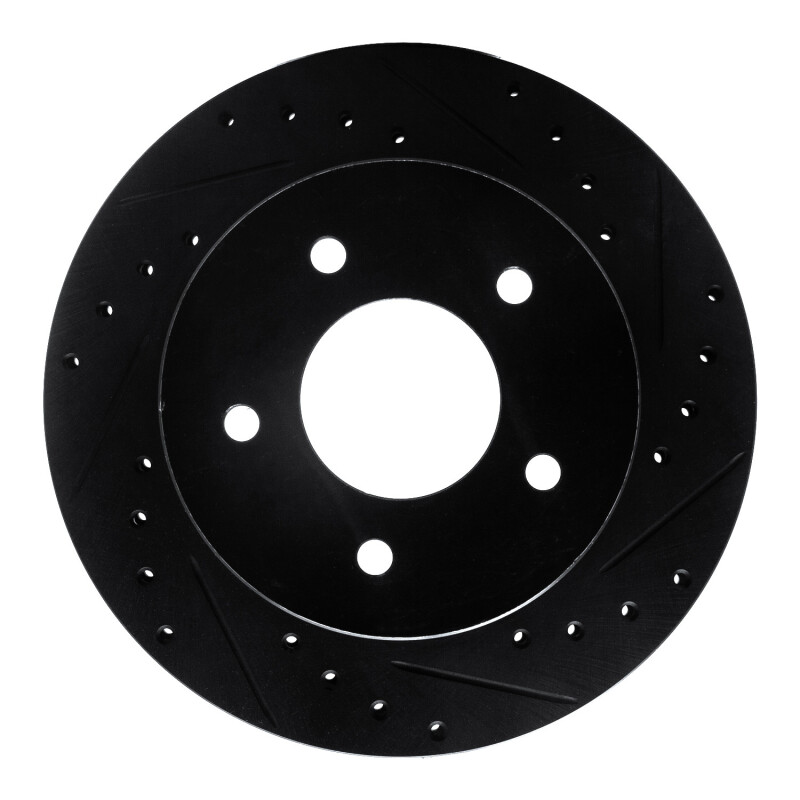 Picture of R1 90-02 Chevrolet ASTRO Front Right Drilled & Slotted Black Brake Rotor