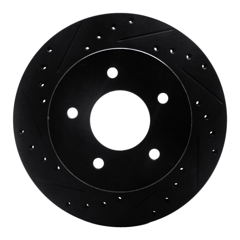 Picture of R1 90-02 Chevrolet ASTRO Front Left Drilled & Slotted Black Brake Rotor