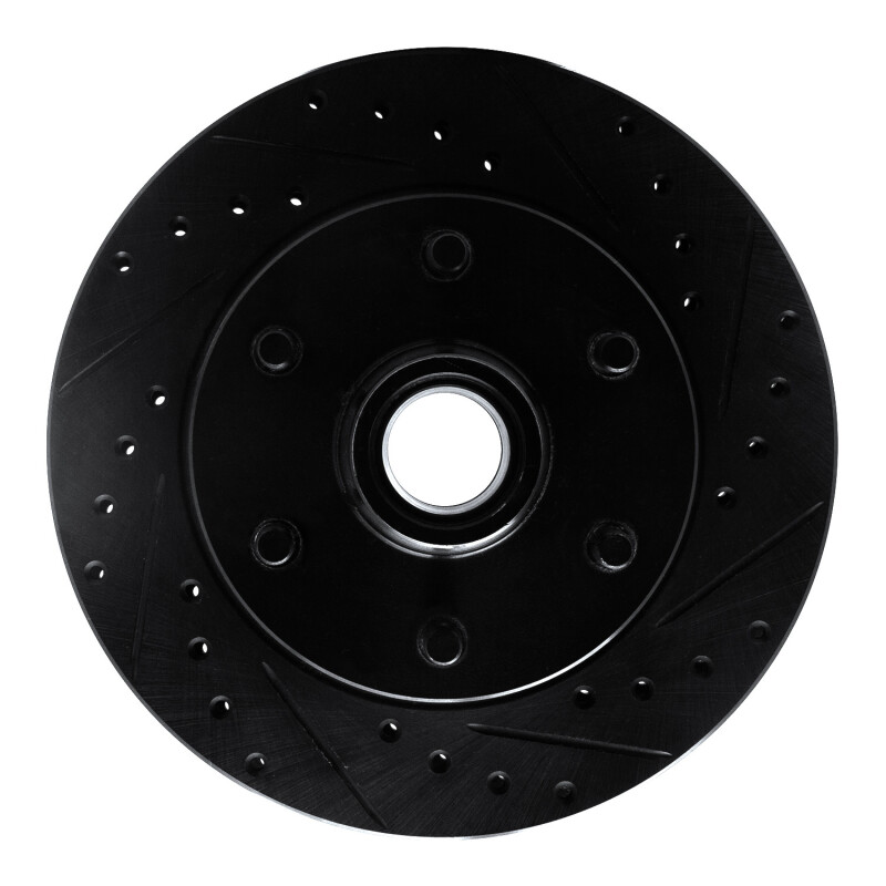 Picture of R1 94-02 Chevrolet C2500 Front Right Drilled & Slotted Black Brake Rotor