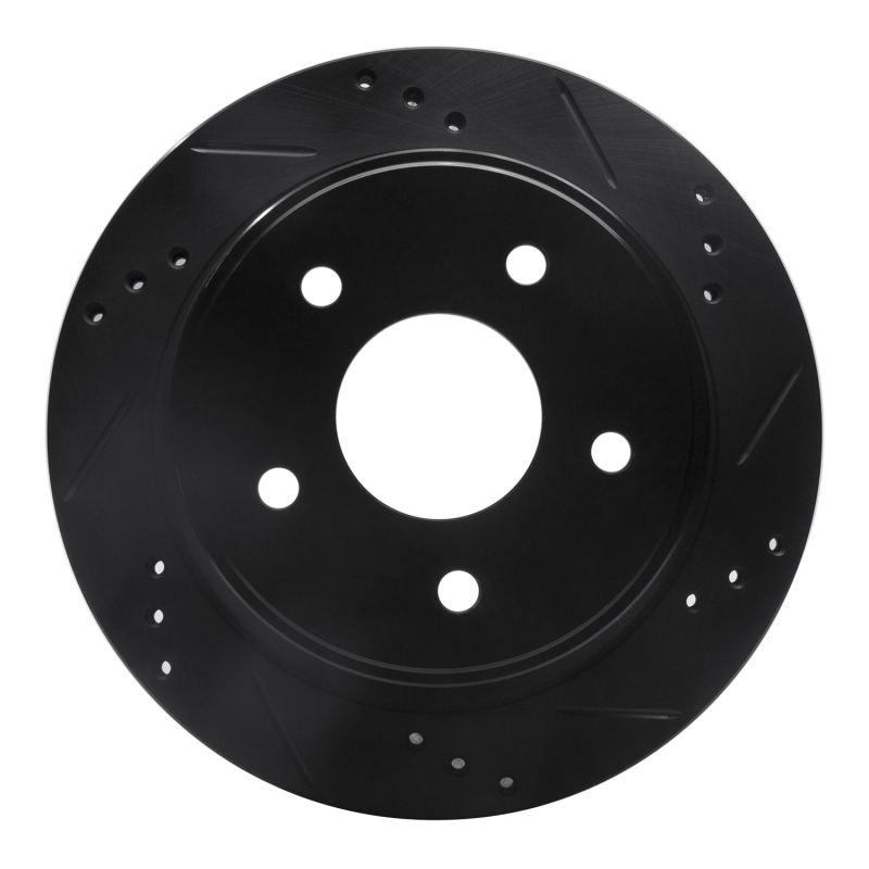 Picture of R1 97-05 Chevrolet S10 Rear Right Drilled & Slotted Black Brake Rotor