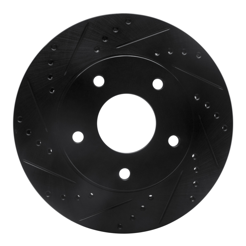 Picture of R1 97-05 Chevrolet Blazer Front Left Drilled & Slotted Black Brake Rotor