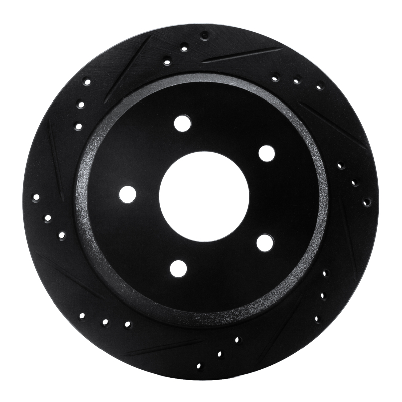 Picture of R1 98-05 Chevrolet S10 Rear Left Drilled & Slotted Black Brake Rotor