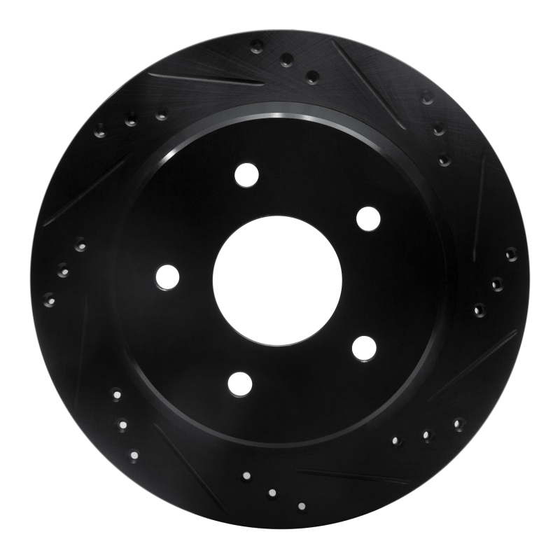 Picture of R1 98-05 Chevrolet S10 Rear Right Drilled & Slotted Black Brake Rotor