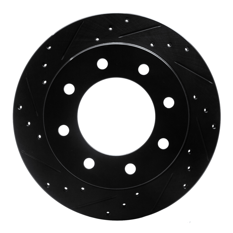 Picture of R1 99-25 Chevrolet Silverado 1500 Rear Left Drilled & Slotted Black Brake Rotor