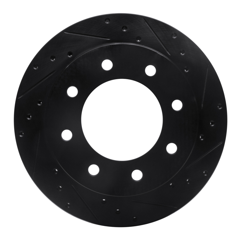 Picture of R1 99-25 Chevrolet Express 3500 Rear Right Drilled & Slotted Black Brake Rotor