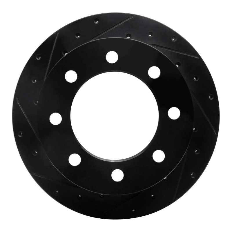 Picture of R1 01-10 Chevrolet Express 3500 Rear Left Drilled & Slotted Black Brake Rotor