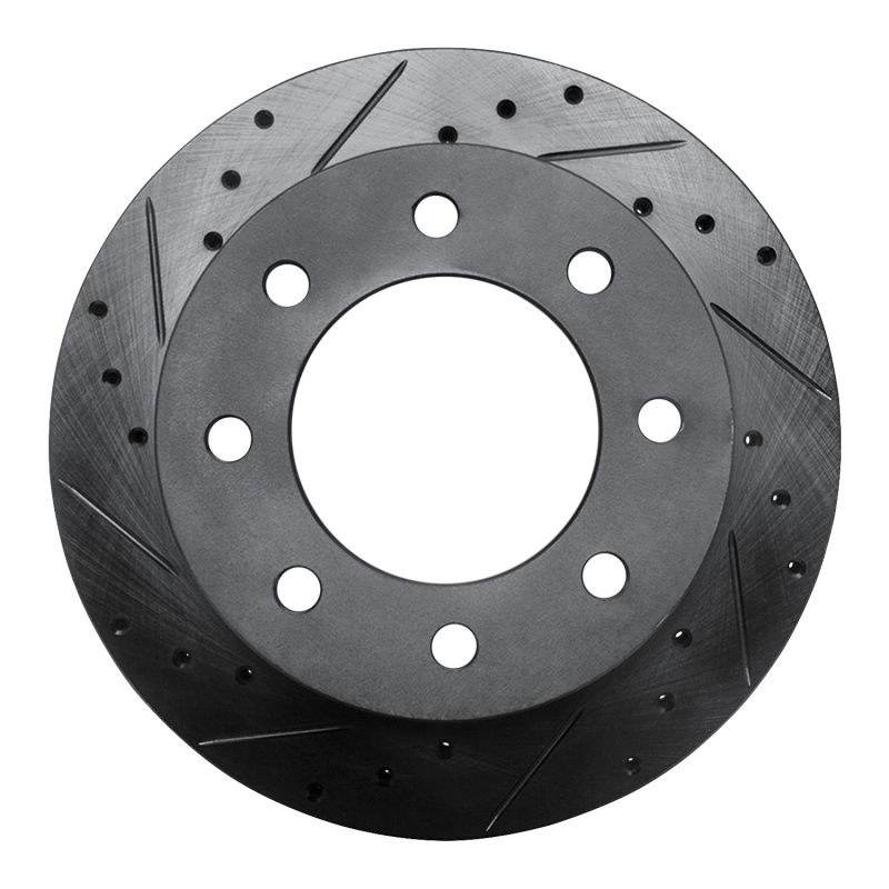 Picture of R1 03-05 Chevrolet Silverado 1500 Rear Left Drilled & Slotted Black Brake Rotor