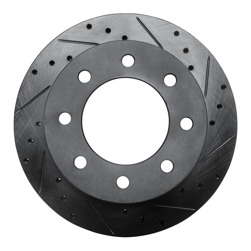 Picture of R1 03-05 Chevrolet Silverado 1500 Rear Right Drilled & Slotted Black Brake Rotor