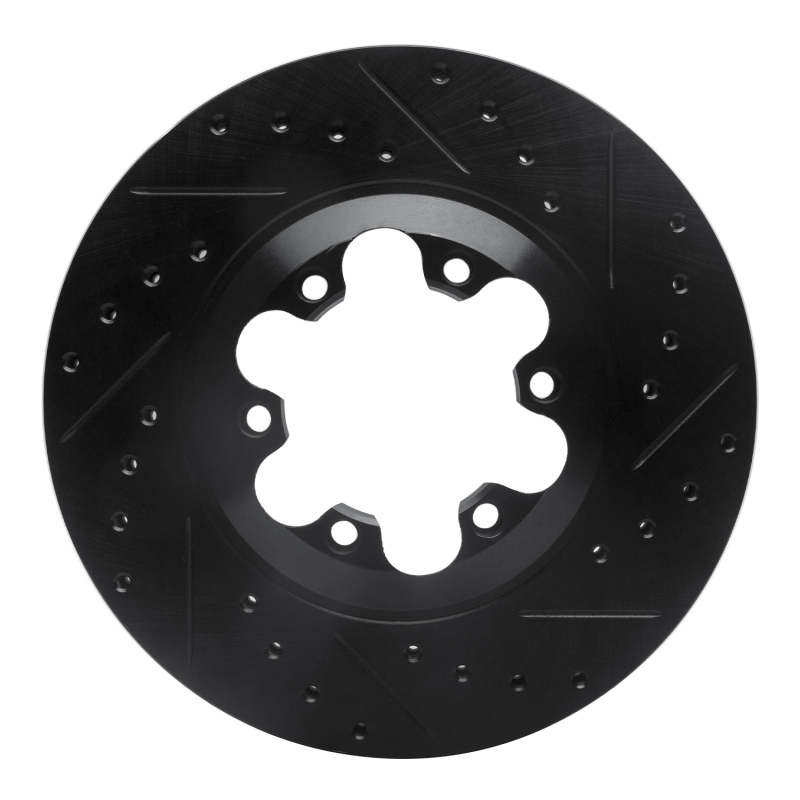 Picture of R1 04-08 Chevrolet Colorado Front Right Drilled & Slotted Black Brake Rotor