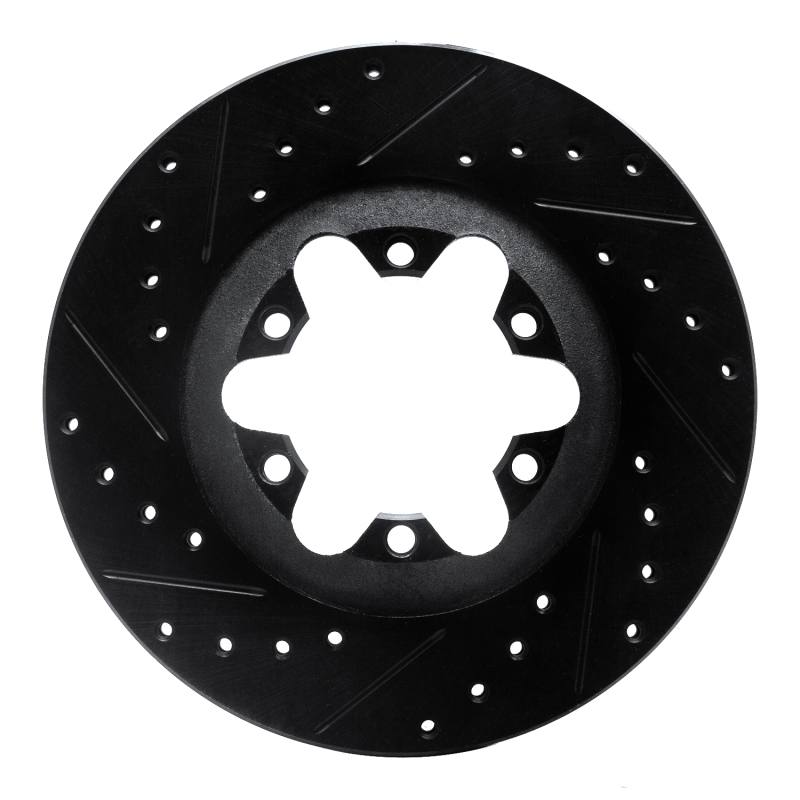 Picture of R1 04-08 Chevrolet Colorado Front Left Drilled & Slotted Black Brake Rotor