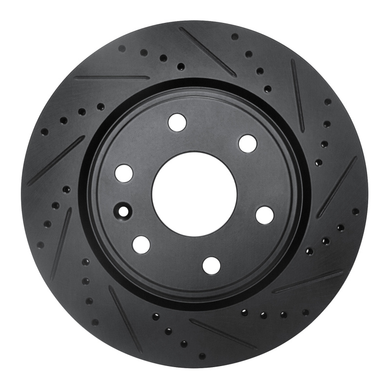 Picture of R1 07-17 Buick Enclave Front Right Drilled & Slotted Black Brake Rotor