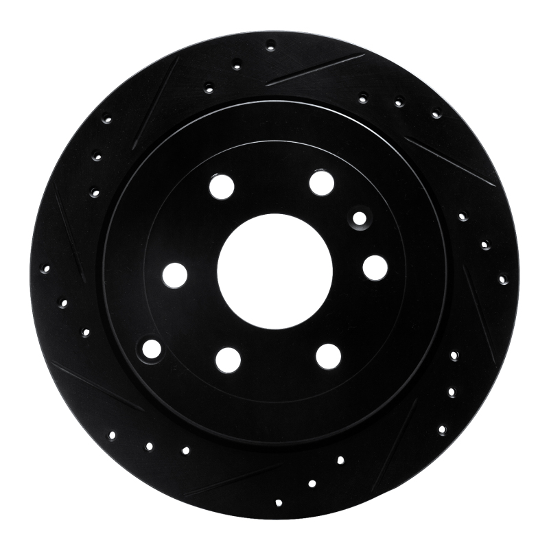 Picture of R1 07-17 Buick Enclave Rear Left Drilled & Slotted Black Brake Rotor