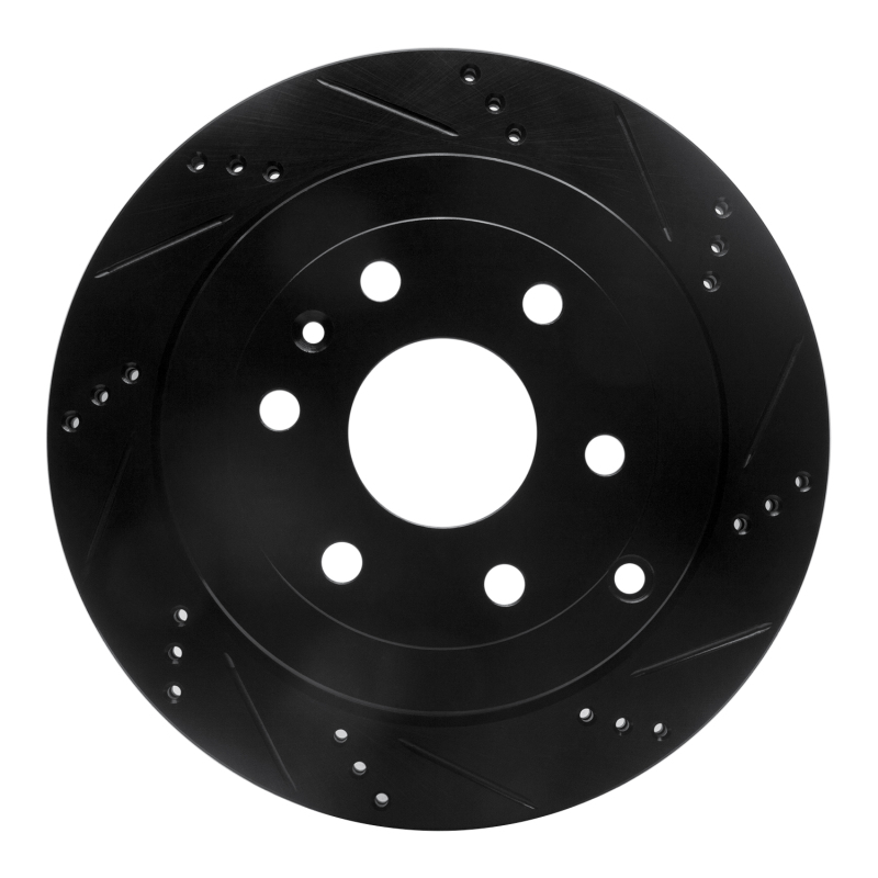 Picture of R1 07-17 Buick Enclave Rear Right Drilled & Slotted Black Brake Rotor