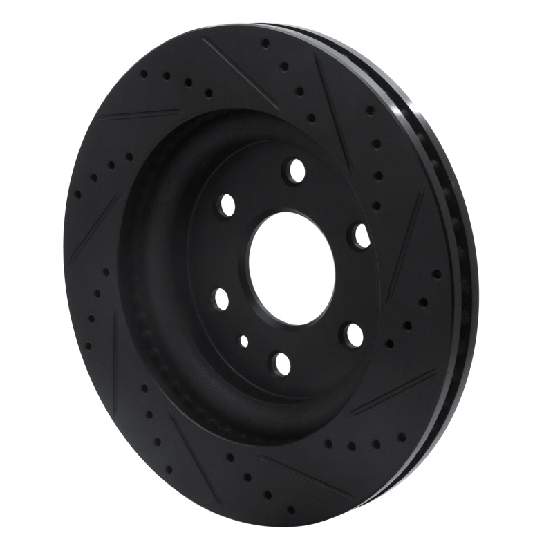Picture of R1 07-17 Buick Enclave Front Left Drilled & Slotted Black Brake Rotor
