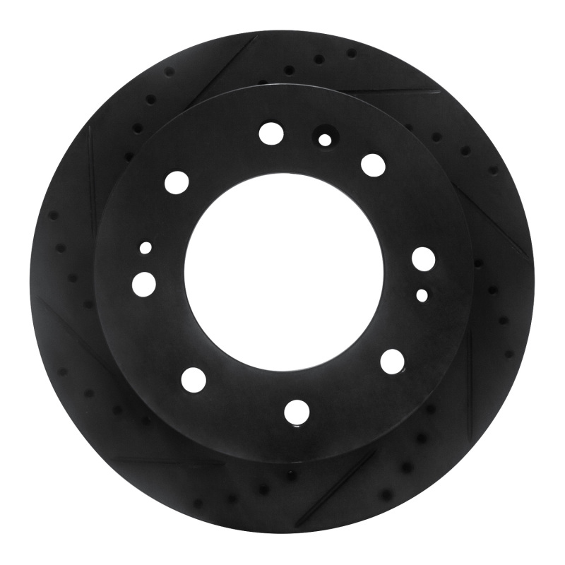 Picture of R1 11-25 Chevrolet Suburban 3500 HD Front Left Drilled & Slotted Black Brake Rotor