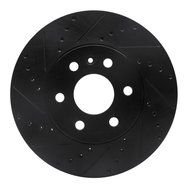 Picture of R1 15-20 Chevrolet Colorado Front Left Drilled & Slotted Black Brake Rotor