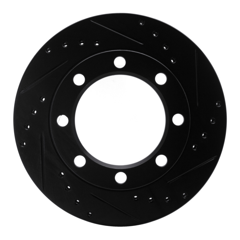 Picture of R1 71-91 Chevrolet P30 Van Front Right Drilled & Slotted Black Brake Rotor