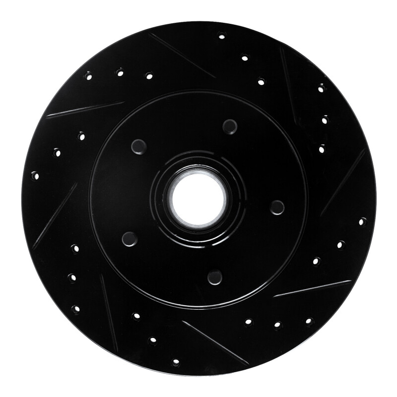 Picture of R1 91-96 Buick Roadmaster Front Right Drilled & Slotted Black Brake Rotor