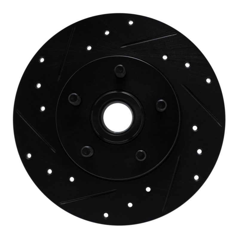 Picture of R1 84-87 Pontiac Fiero Front Left Drilled & Slotted Black Brake Rotor