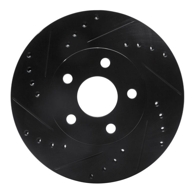 Picture of R1 90-05 Buick Skylark Front Left Drilled & Slotted Black Brake Rotor