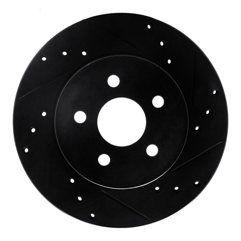 Picture of R1 88-88 Pontiac Fiero Rear/Front Right Drilled & Slotted Black Brake Rotor