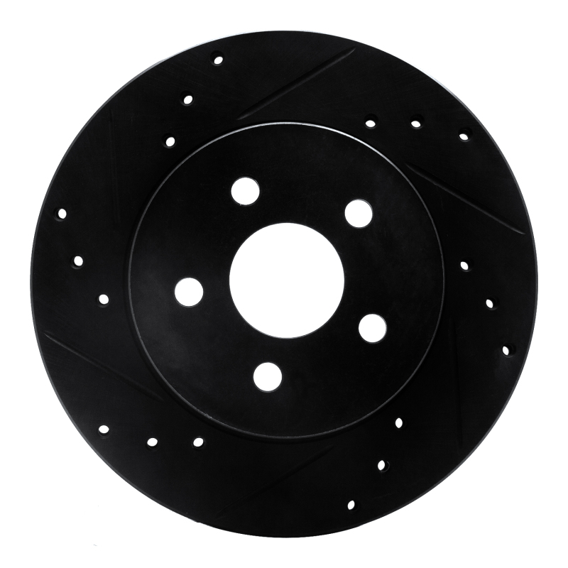 Picture of R1 88-88 Pontiac Fiero Front/Rear Left Drilled & Slotted Black Brake Rotor