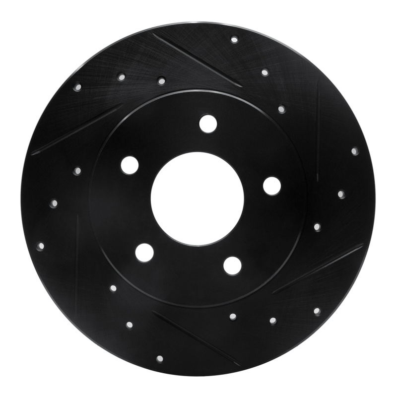 Picture of R1 92-05 Buick Park Avenue Rear Right Drilled & Slotted Black Brake Rotor
