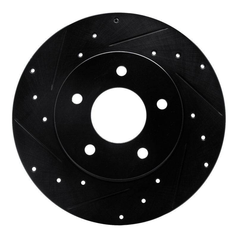 Picture of R1 92-05 Buick LeSabre Rear Left Drilled & Slotted Black Brake Rotor
