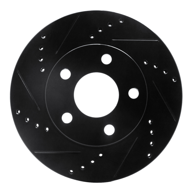 Picture of R1 97-05 Buick LeSabre Front Left Drilled & Slotted Black Brake Rotor