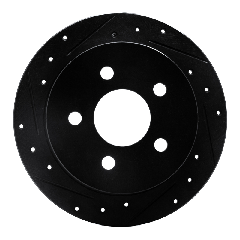 Picture of R1 97-05 Buick Century Rear Left Drilled & Slotted Black Brake Rotor